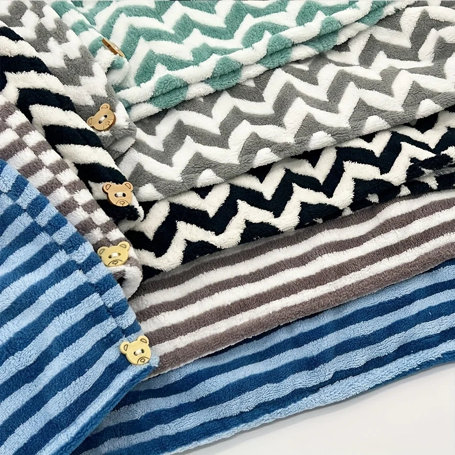 Stripped Microfiber Hair Dry Towel