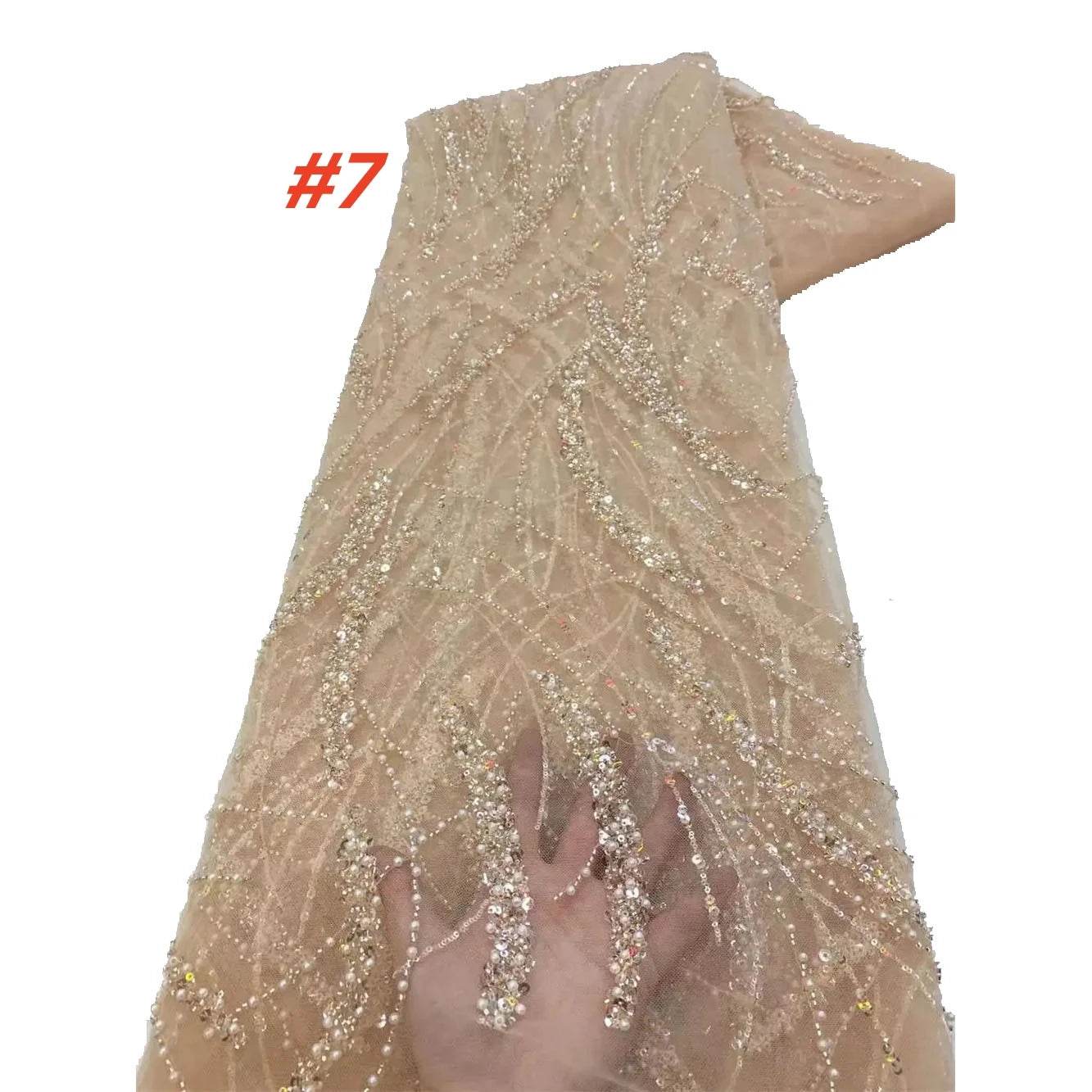 Luxury French Mesh Lace Beads Fabric 2025 High Quality African Nigerian Sequins Lace Lace For Women Wedding Party Dresses Sewing