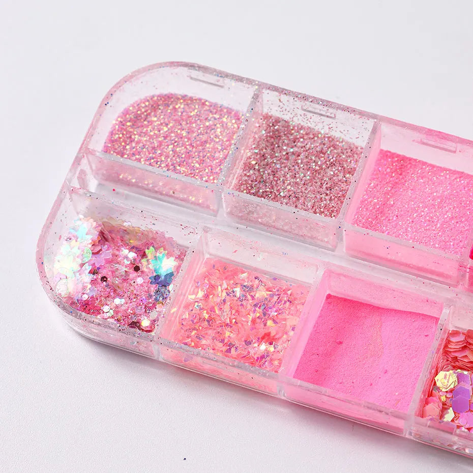 Pink Glitter Nail Powder