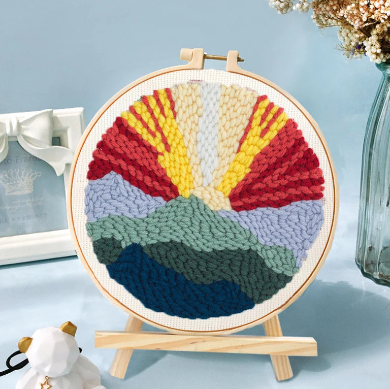 GATYZTORY DIY Animals Embroidery Kit Stitching Punch Needle Craft Pattern Printed Needlework Cross Stitch children Art