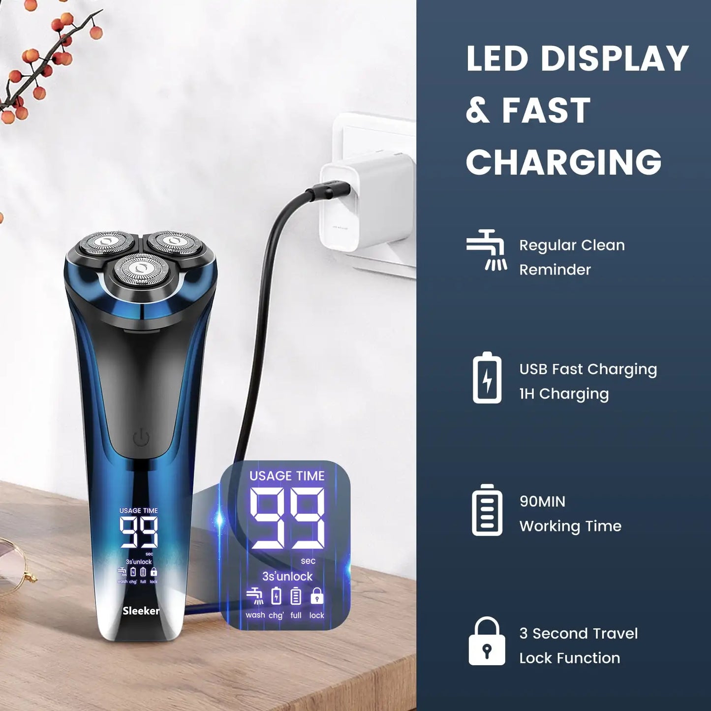 Rechargeable Electric Beard Shaver