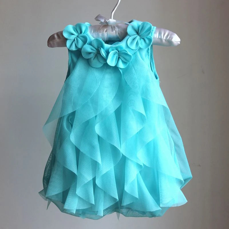 Kids Chiffon Birthday Party Dresses & Headband