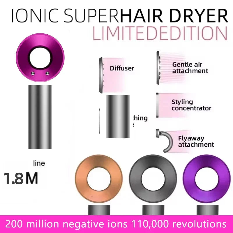 High-speed Negative Ion Hair Care Hair Dryer 110000rpm Wind Speed 62m/second Fast Drying Household Super Hair Dryer