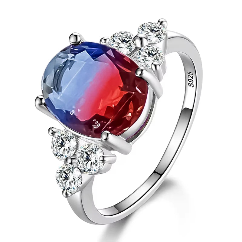 Rings Champagne Zircon Oval Stone