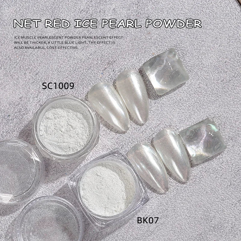 White Pearl Powder Shell Nail Rubbing Dust