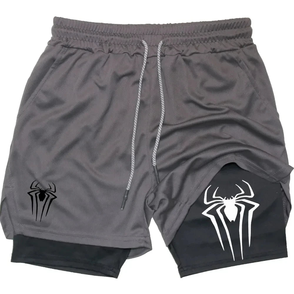 Men Spider Printed GYM Casual Sports Shorts