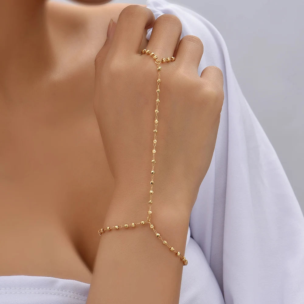 Dainty Hand Chain Bracelet Ring