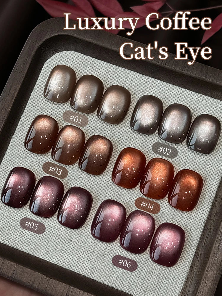 Luxury Coffee Cat's Eye Nail Gel Polish Set