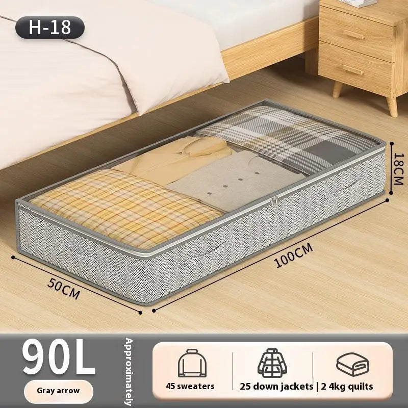 1PC Large Clothes Storage Bag Under Bed Foldable Quilt Clothes Storage Bag Doggy Bag Bedroom Dormitory Organizer Bag