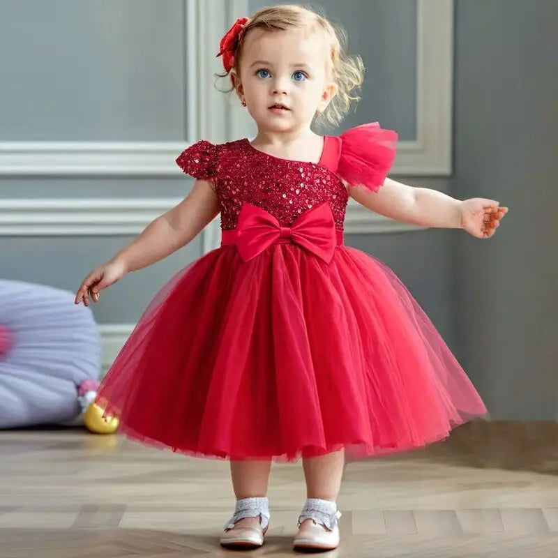Princess Sequins Baptism Luxury Dress