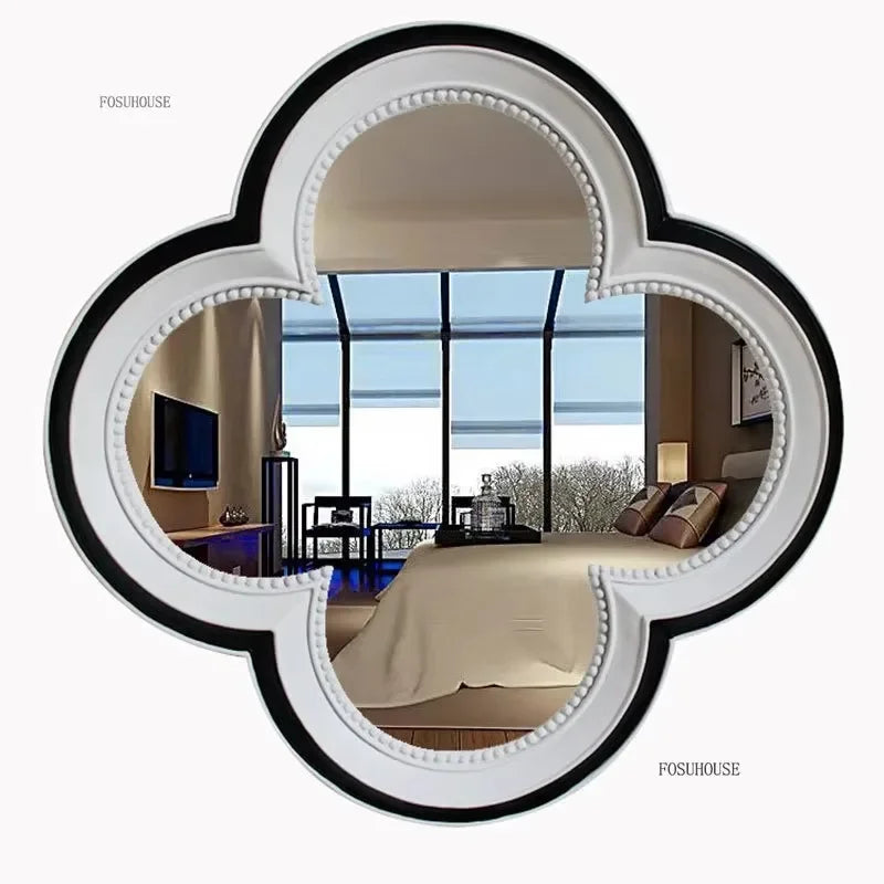 Creative Four-leaf Clover Decorative Mirrors Home Living Room Background Wall Decorative Mirror Bathroom Hotel Makeup Mirror AA