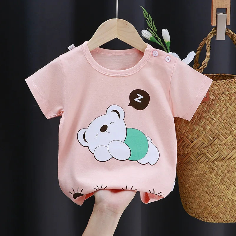 Cartoon Bears Cotton Graphic T Shirts