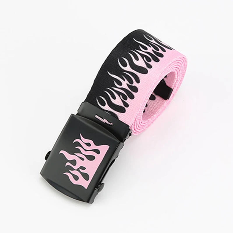 Punk Style Flame Hip-hop Decoration Durable Belt