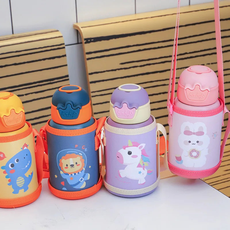500ml Unicorn Kids Thermos Bottle Cute Children's Thermal Water Bottle Stainless Steel Thermos Mug For Student Water Cup