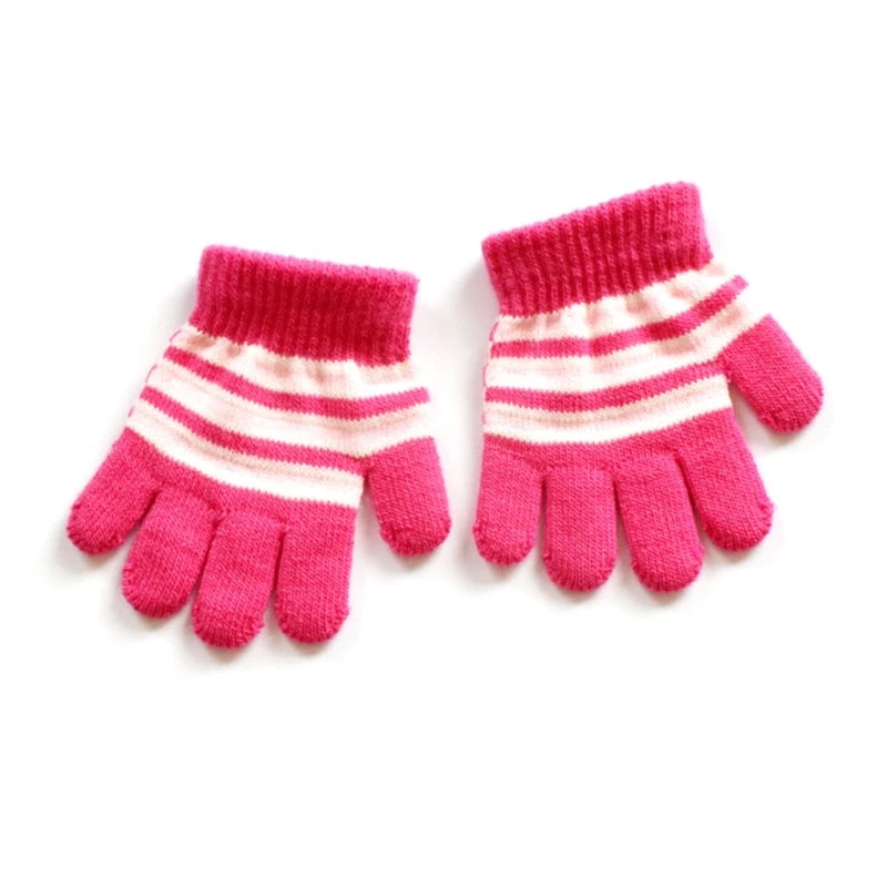 Baby Full Finger Knitted Stripe Mitten