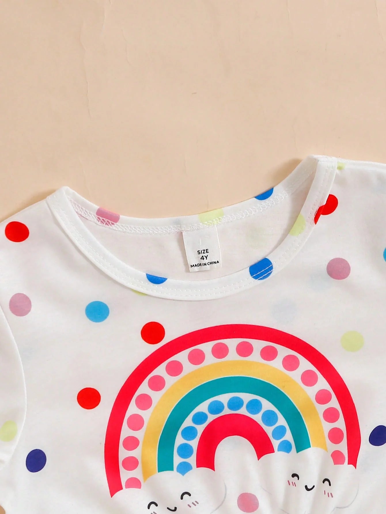 Children Rainbow Polka Dot Fashionable Dress