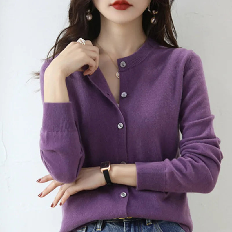 Women Knitted Cashmere Cardigans Sweaters