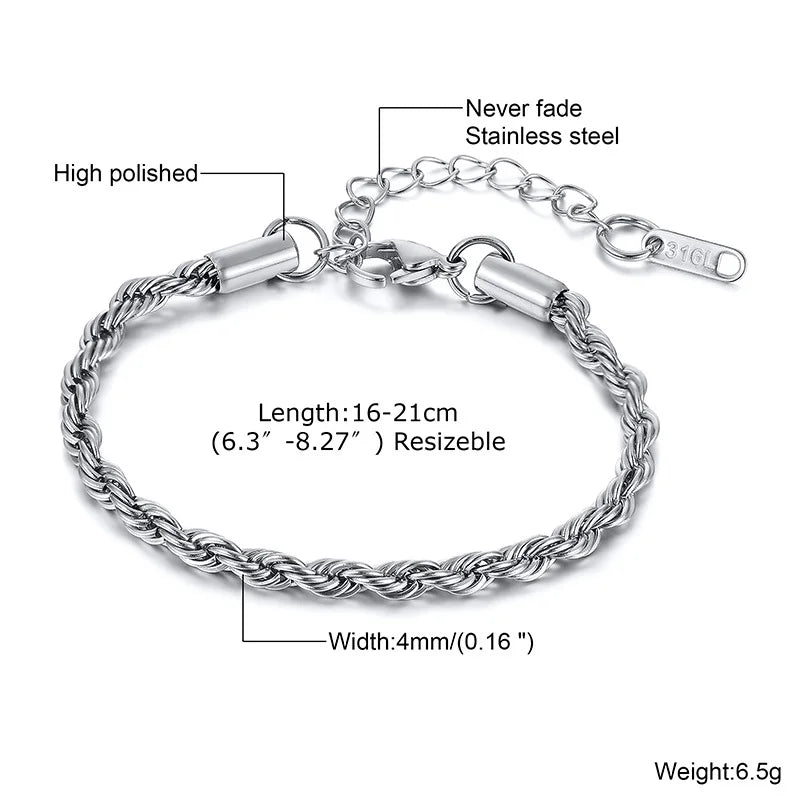Unisex Rope Chain Bracelets