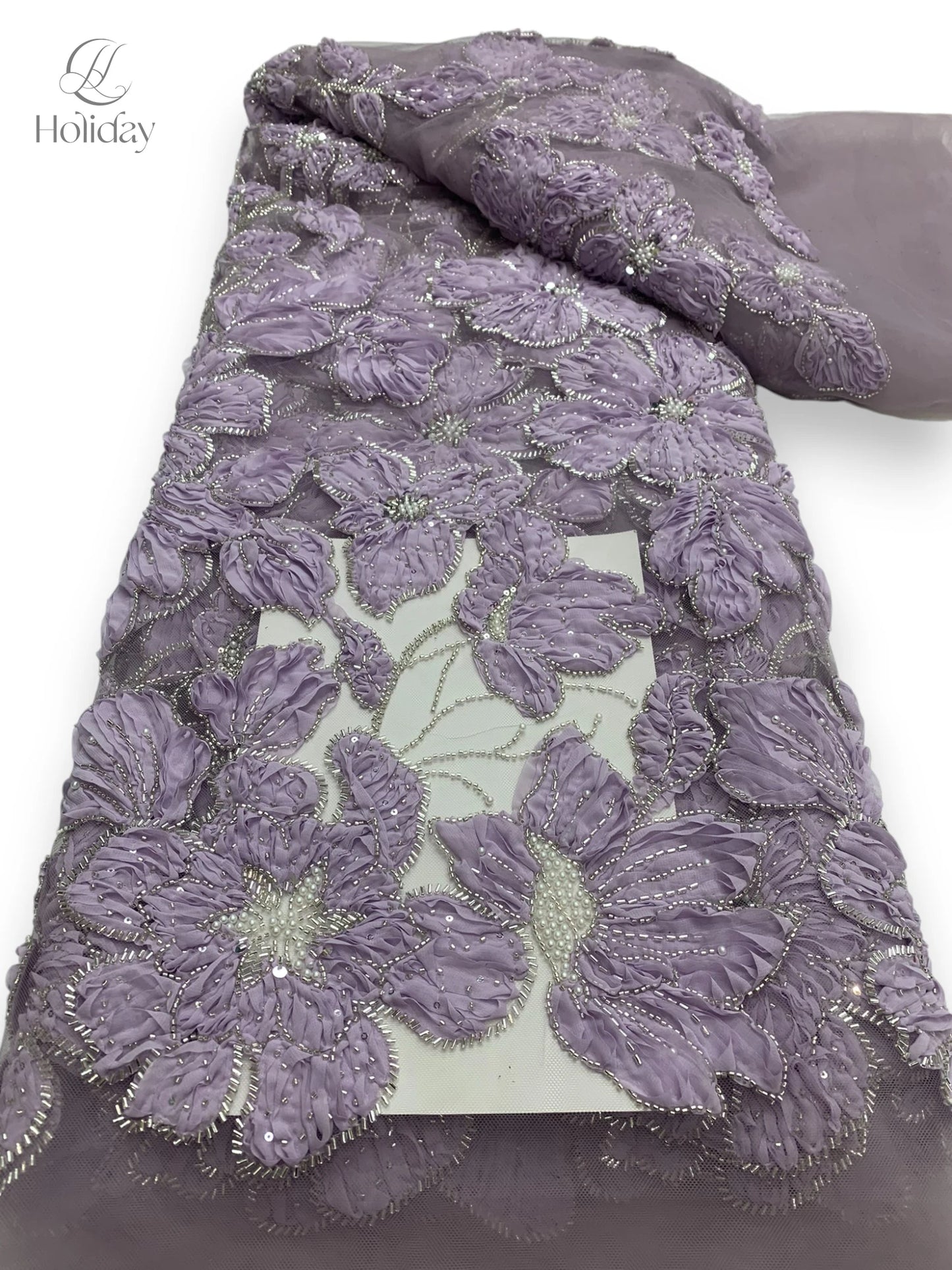 African Chiffon Tulle Lace Fabric French Luxury Sequins Beads Mesh Lace Fabric Nigerian For Woman Evening Clothes Dresses