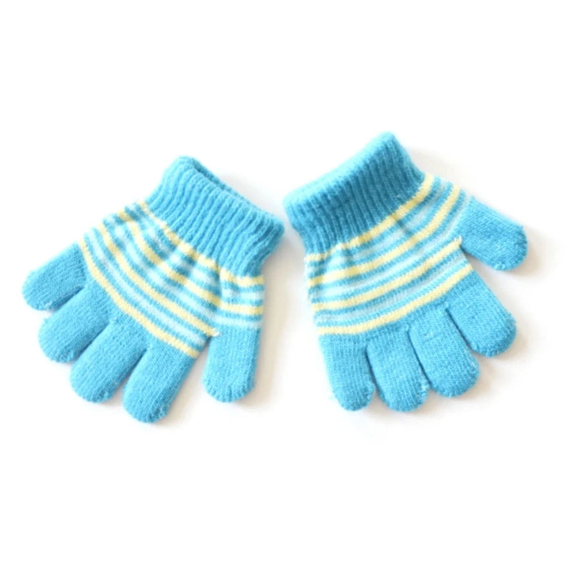 Baby Full Finger Knitted Stripe Mitten