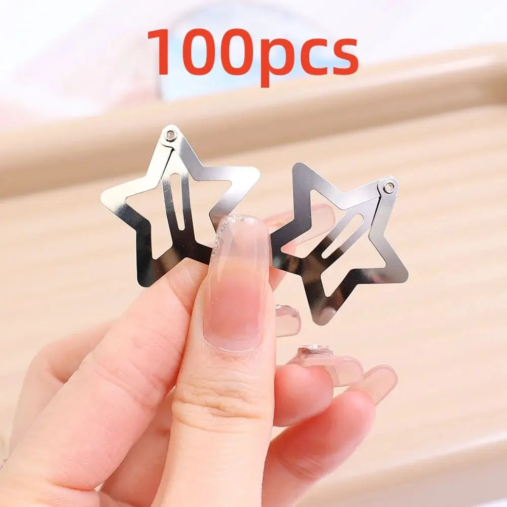 Star Hair Metal Snap Clip Hairpins