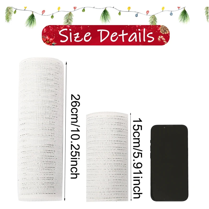 1Roll Christmas Mesh Ribbon DIY Bow