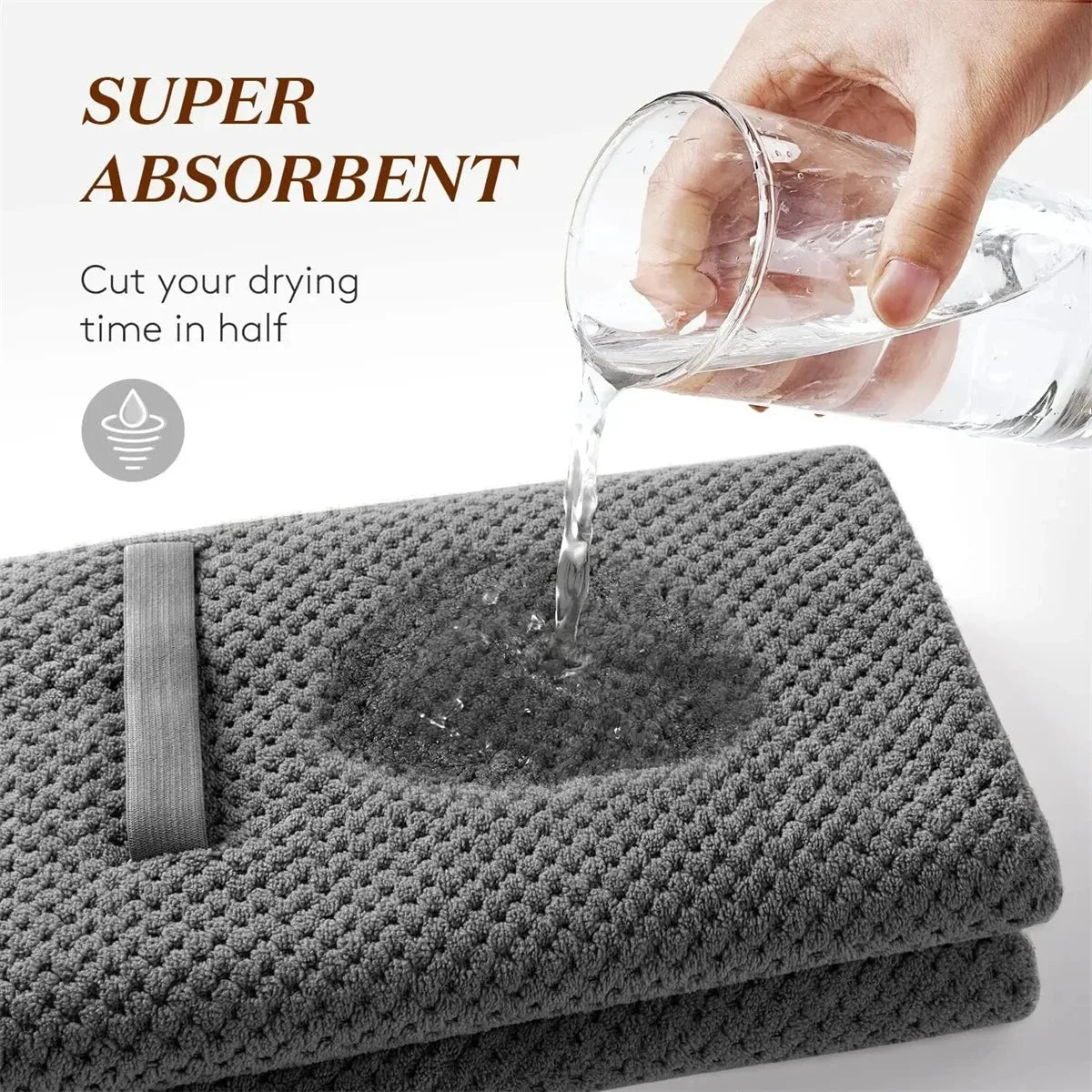 60x100cm Super Absorbent Elastic Band Head Towel for Women's Hair Drying - Extra Large Microfiber Hair Towel Wrap with Headband