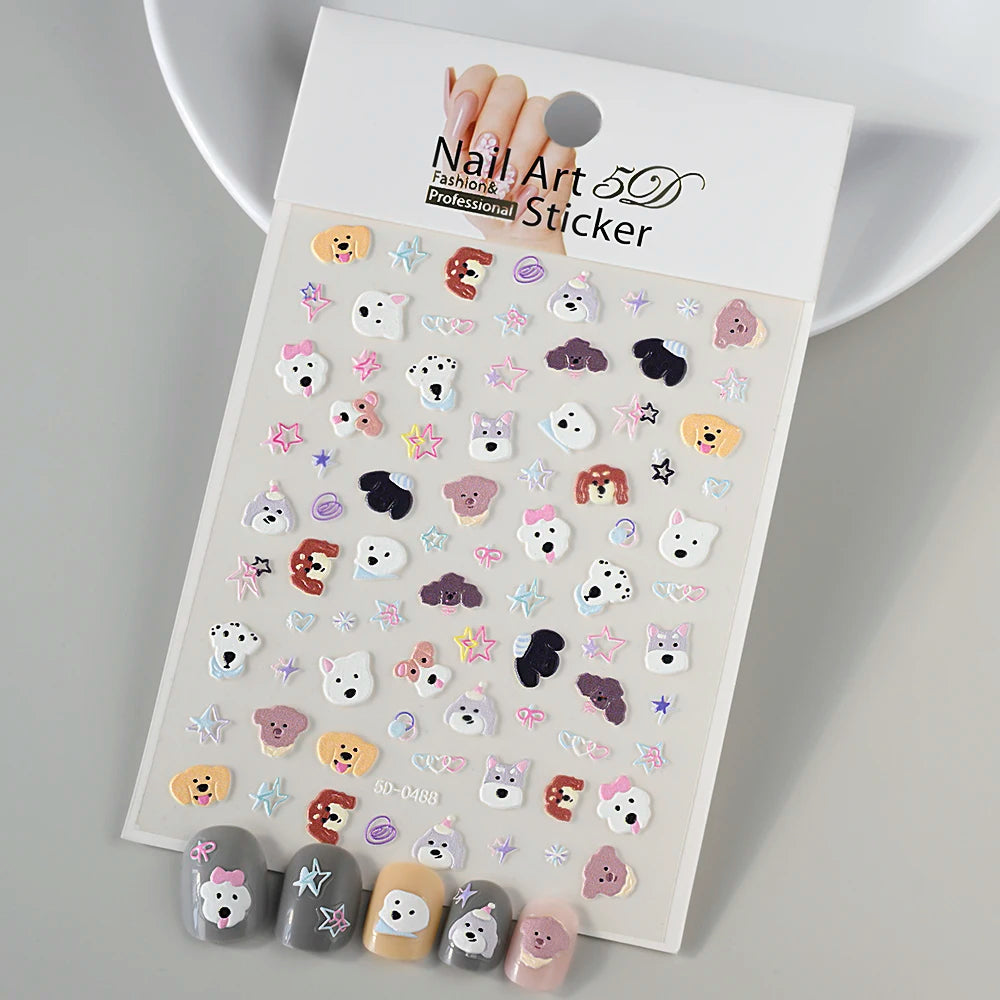 5 D Macron Flower/Fruit Nail Charms Sticker