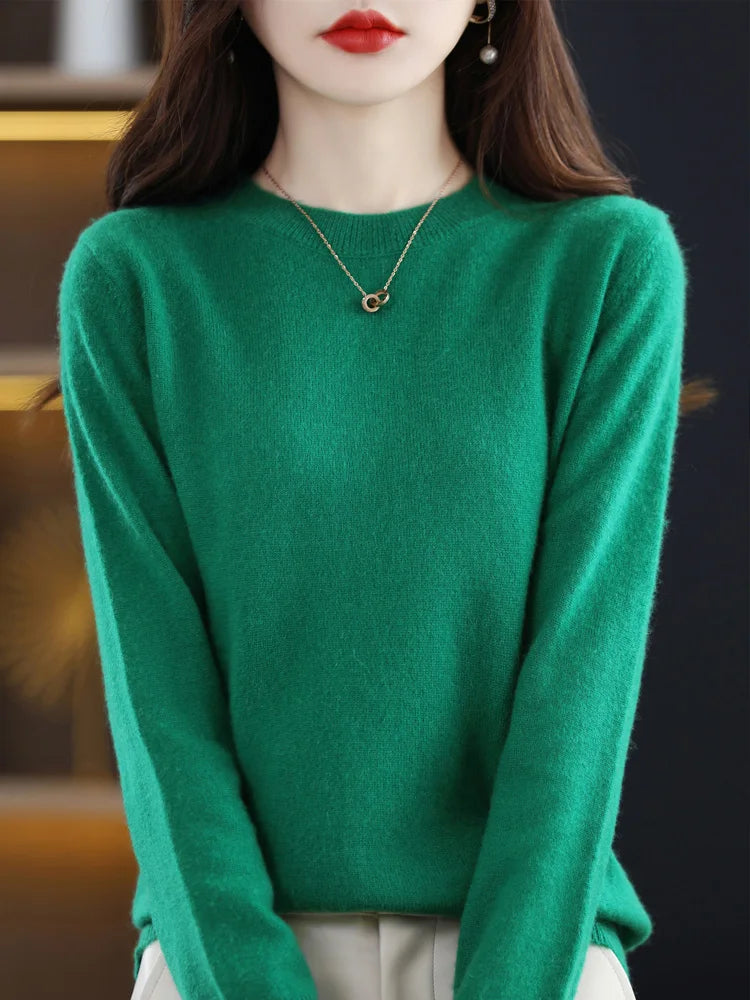 Merino Wool Elegant Cashmere Jumper Tops
