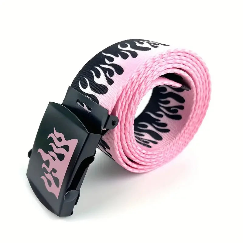 Punk Style Flame Hip-hop Decoration Durable Belt