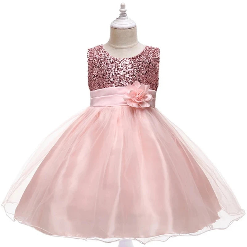 Flower Embroidered Bow Princess Dress