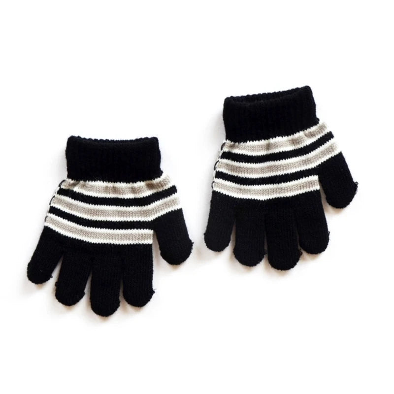 Baby Full Finger Knitted Stripe Mitten