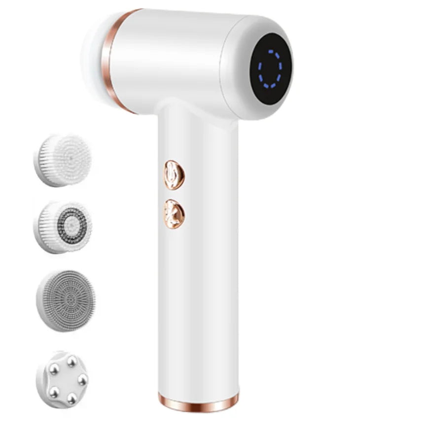 4 in 1 Facial Cleansing Brush Electric Face Wash Brush Waterproof Portable Face Scrubber for Exfoliating Blackhead Massaging