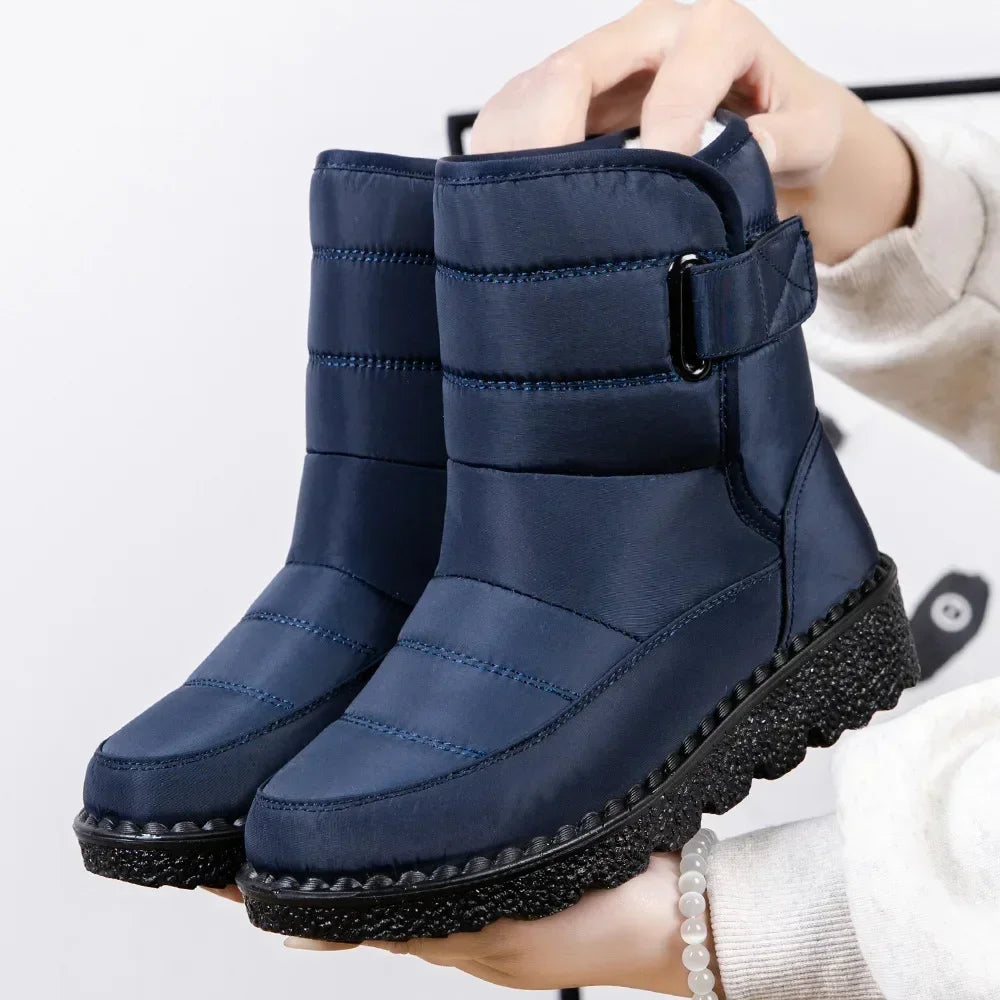 Waterproof Faux Fur Warm Cotton Couples Ankle Boots