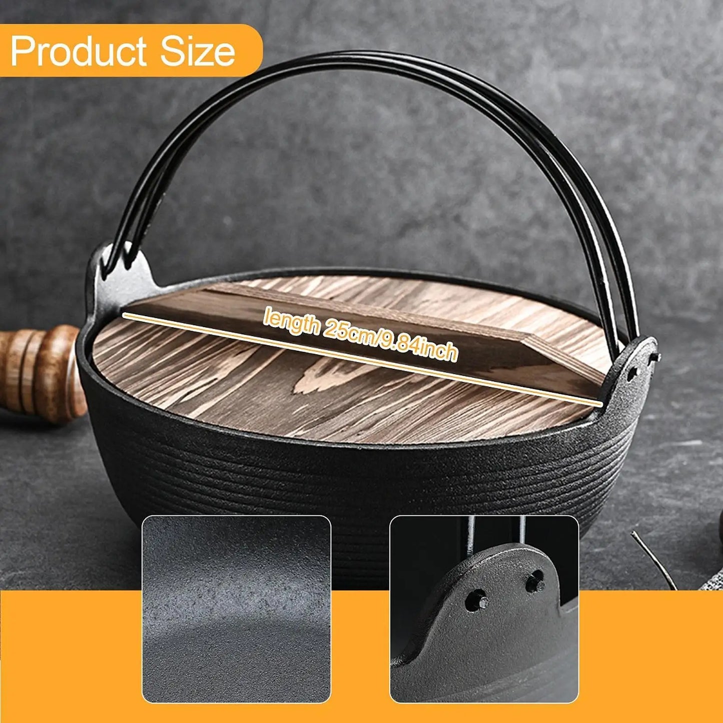 Sukiyaki Nabe Pot Japanese Design Cookware Tableware Easy Cleaning Utensil Cooking Pot Stockpot for Outdoor Restaurants Stews