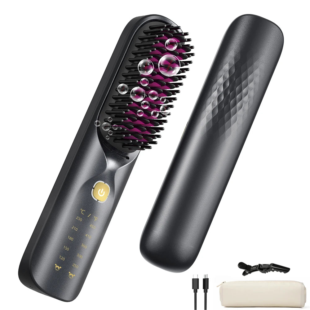 Cordless Hair Straightener Brush
