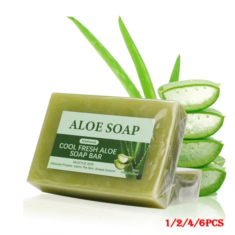 1/2/4/6 Pcs Aloe Vera Whitening Soap