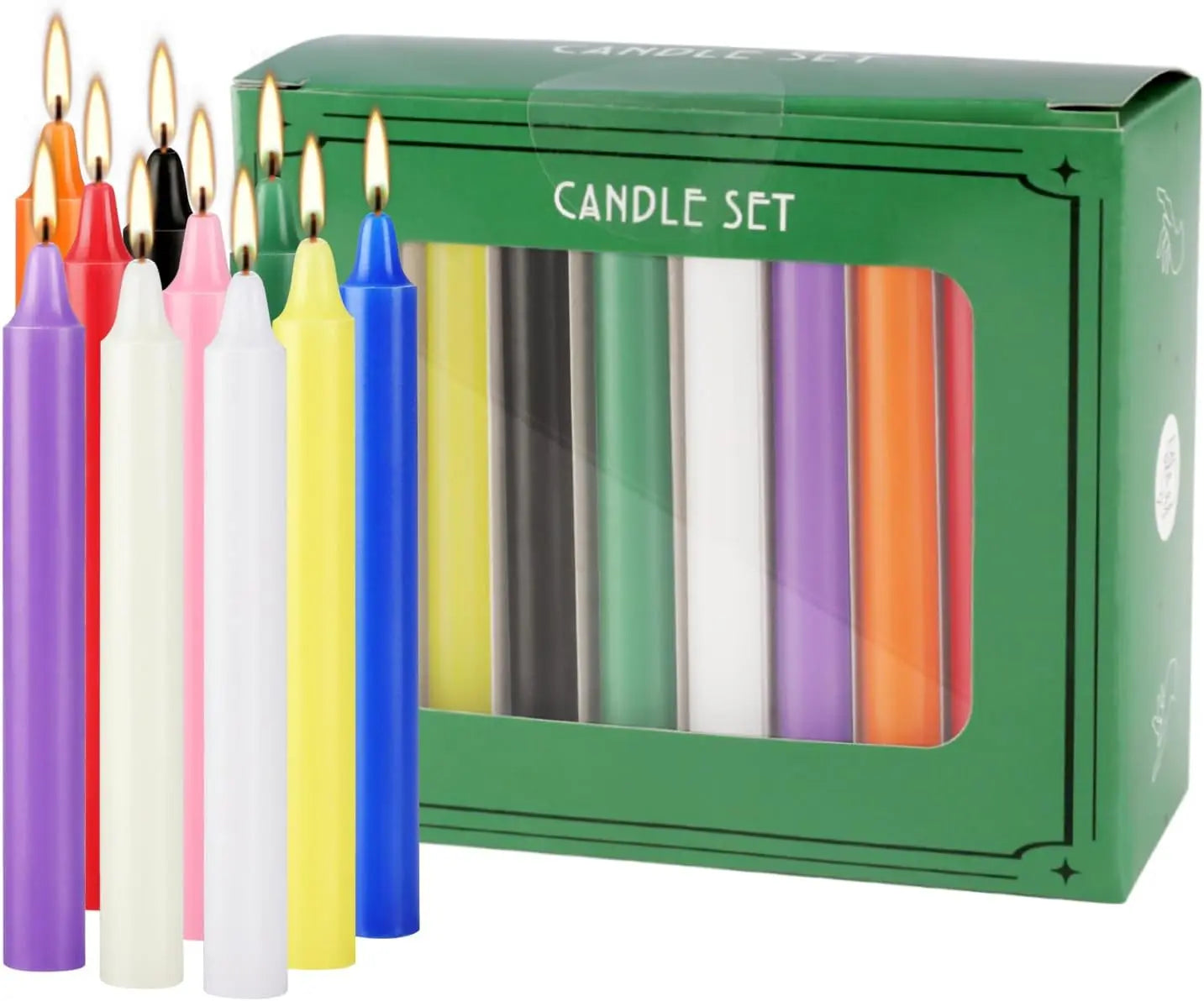 20 Colorfuled Small Waxs, No Drip, Smoke-Free, Scented Candles, Hand-Pulled, High-Quality, Suitable for All Places, and Various Holidays. We Only Uses the Tapered Candles Made of High-Quality Wax, so That the Burning of the C