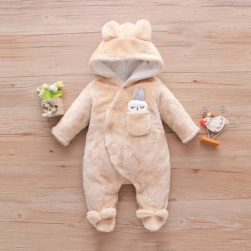 Baby Warm and Thick Cartoon Dog Rabbit Clothes