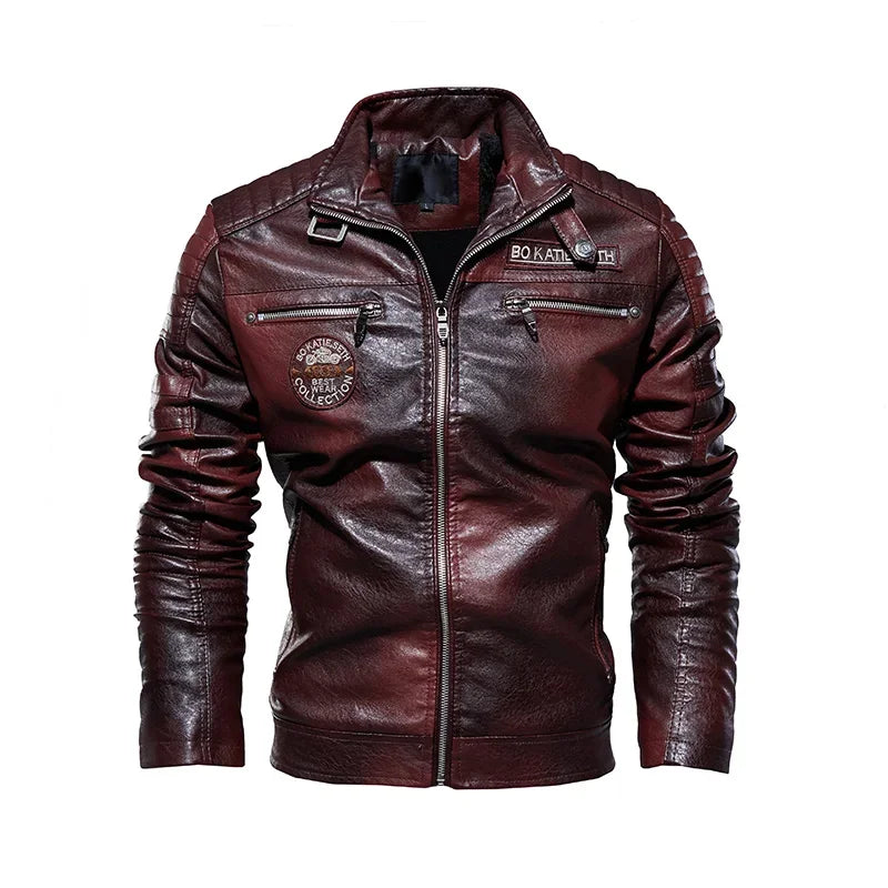 Men's Leather Winter Slim PU Jacket