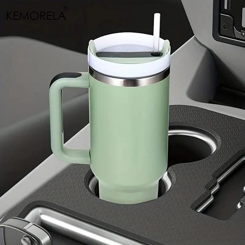 KEMORELA Tumbler With Handle Lid Straw Stainless Steel Water Bottle 887/1182ML Vacuum Thermos Cup Travel Car Coffee Mug