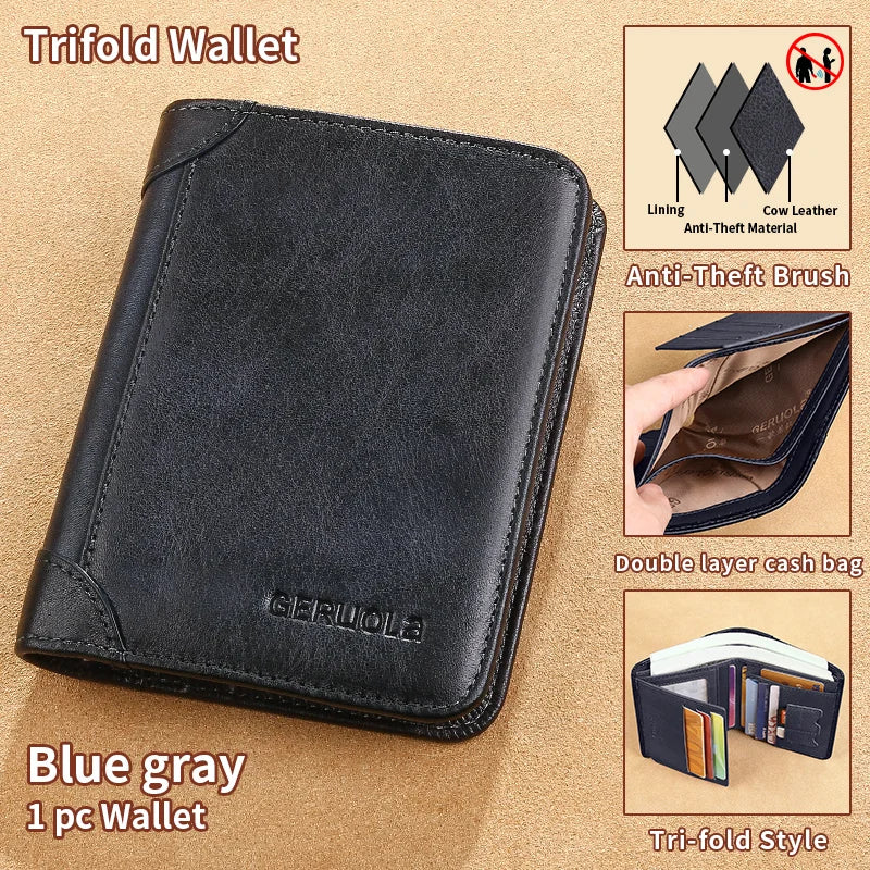 Slim Shielded Genuine Leather Wallet