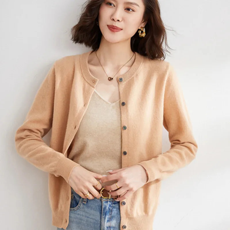 Women Knitted Cashmere Cardigans Sweaters