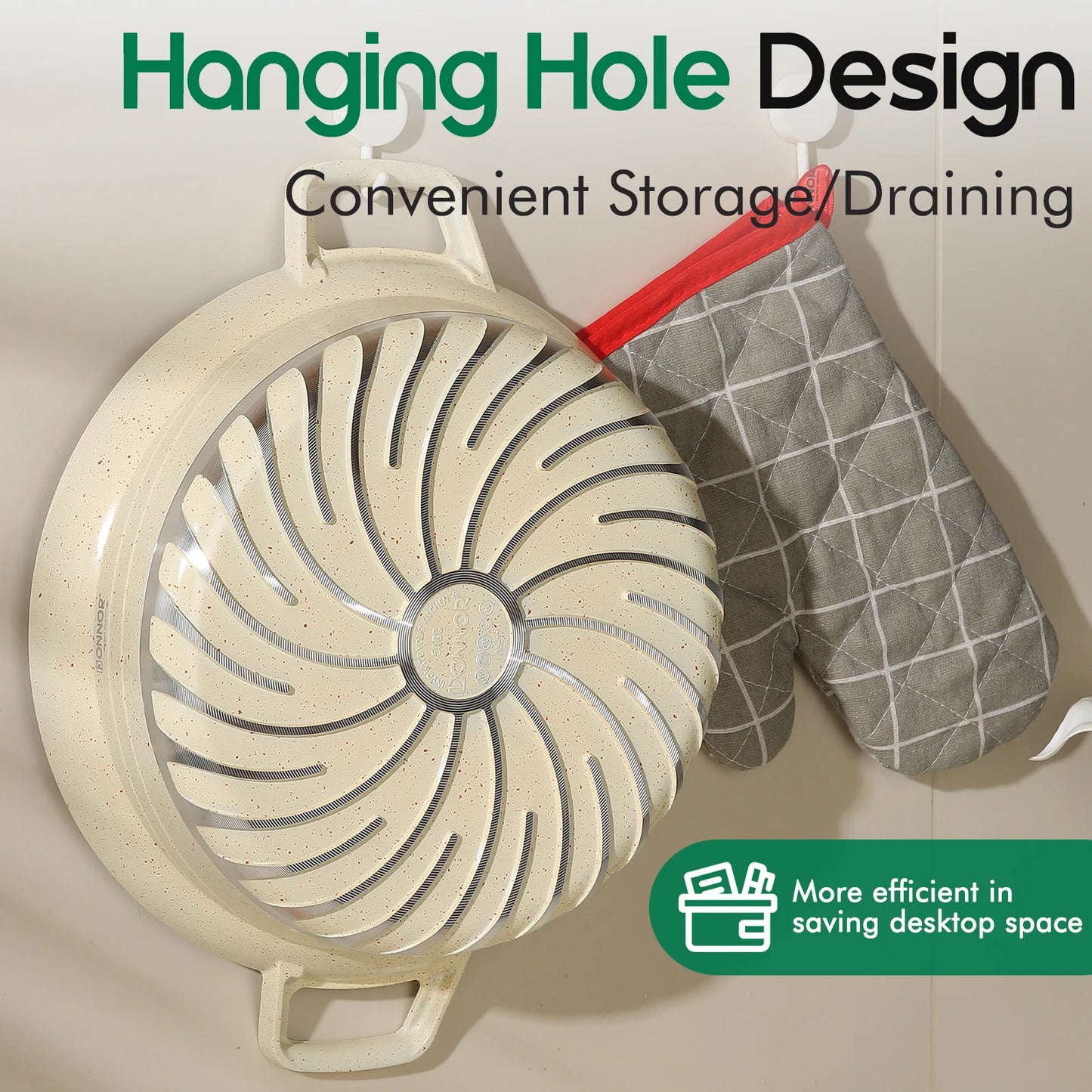 DONNOR Induction Cookware Pot Set 10 Piece, Dishwasher Safe Non-stick Cooking Pots, Ceramic Coated with Lid, Easy To Clean