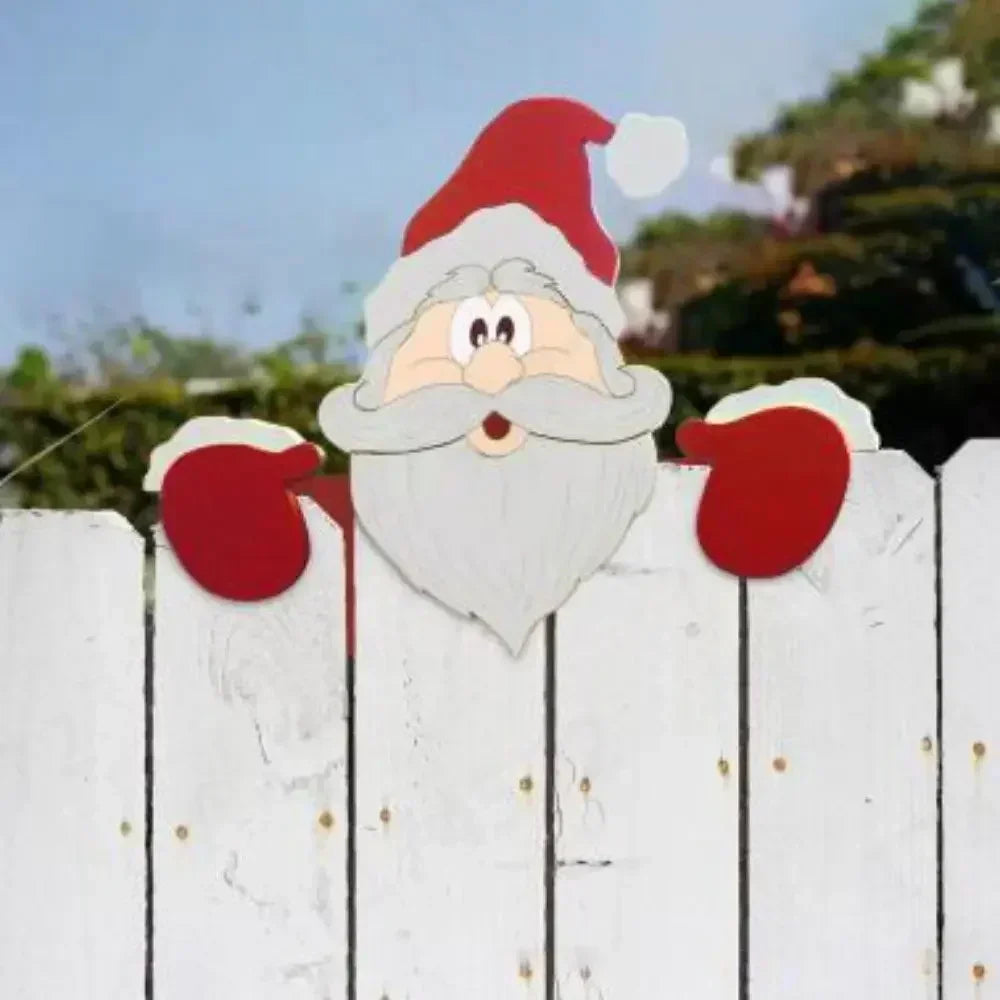 Christmas Fence Ornaments Santa Clause