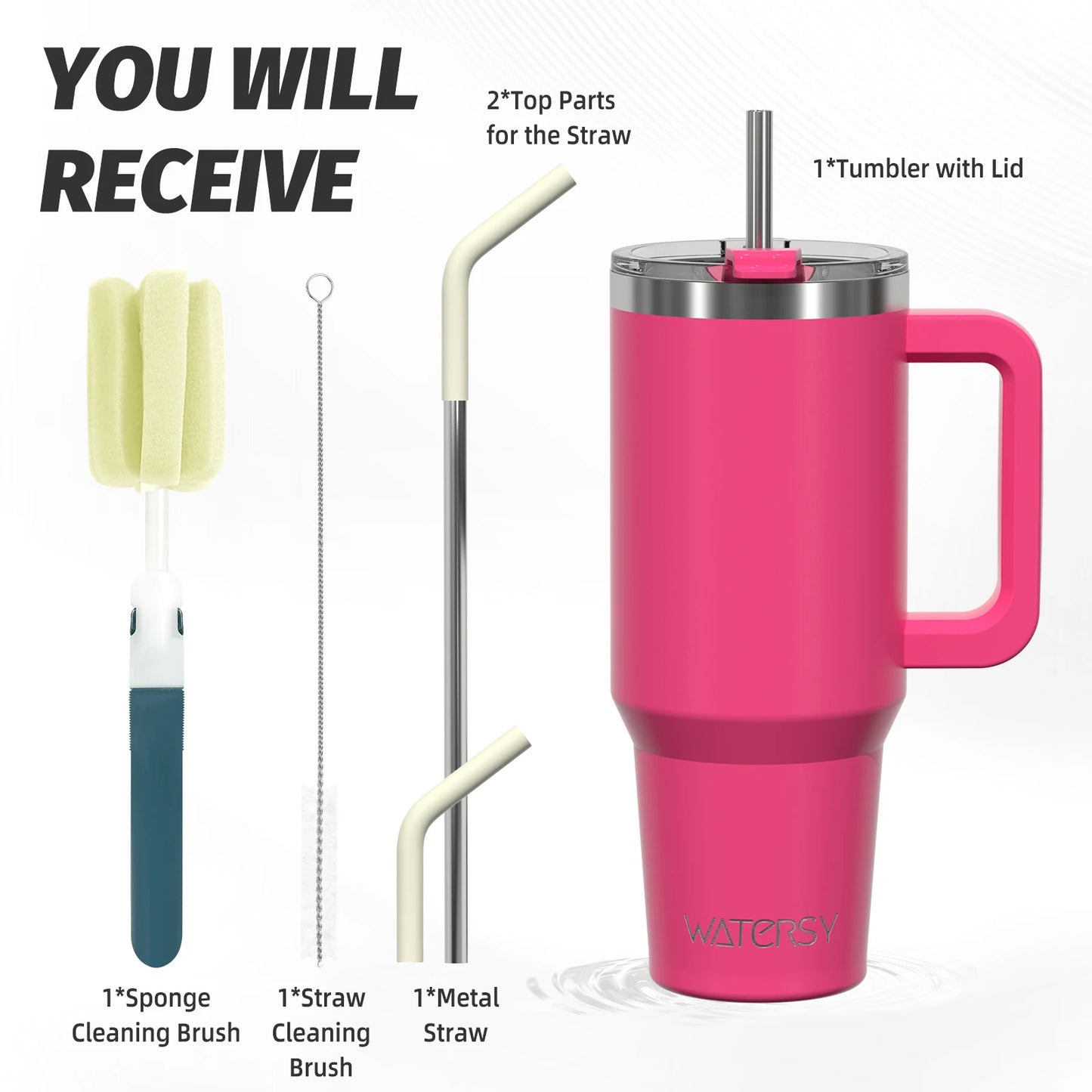 591ml Stainless Steel Insulated Cup 20oz Tumbler with Handle and Straw Keep Cold and Hot Thermal Mug Portable Car Travel Mug