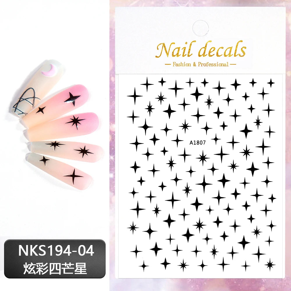 3D Star Nail Art Stickers