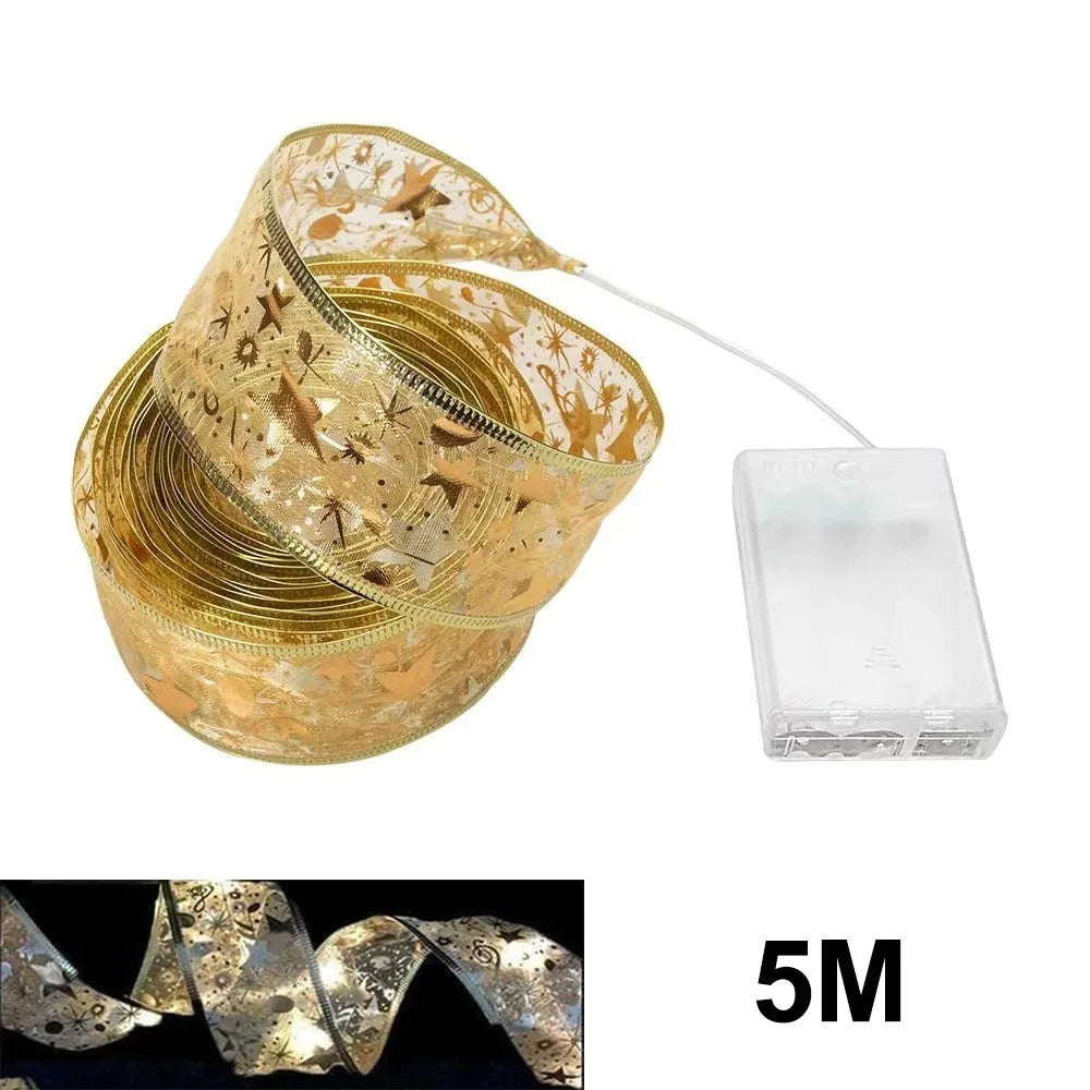 Christmas Ribbon Fairy Light Christmas Decor