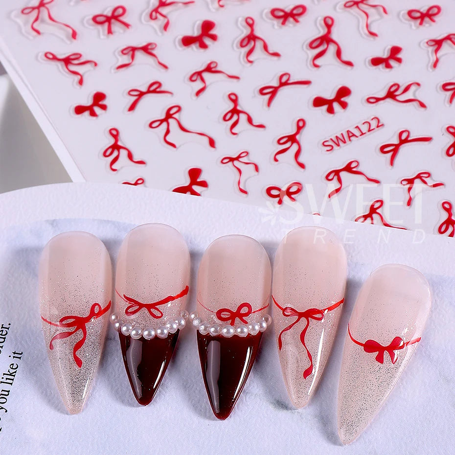 Bow knot Ribbon Nail Stickers