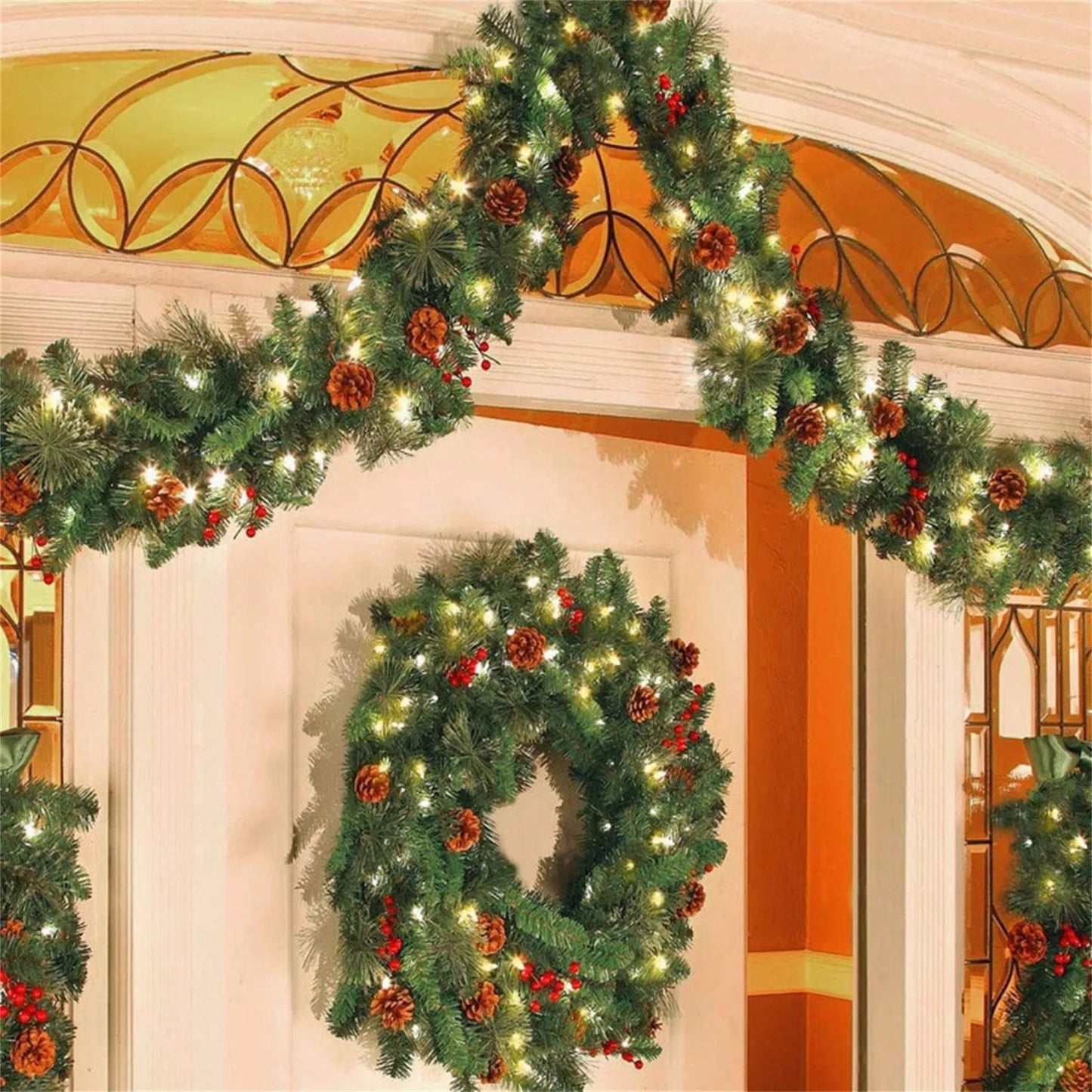 Christmas Decoration Rattan Front Door Hanging